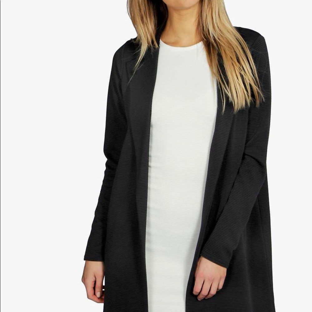BOOHOO black Rib Duster coat 🧥 - Picture 2 of 10